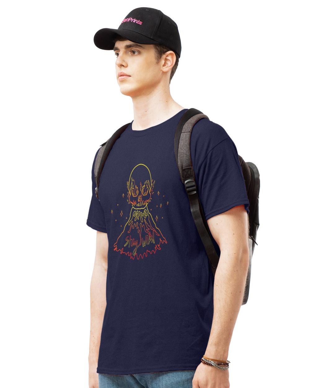 Volcano T- Shirt Stay wild cool volcano scull T- Shirt