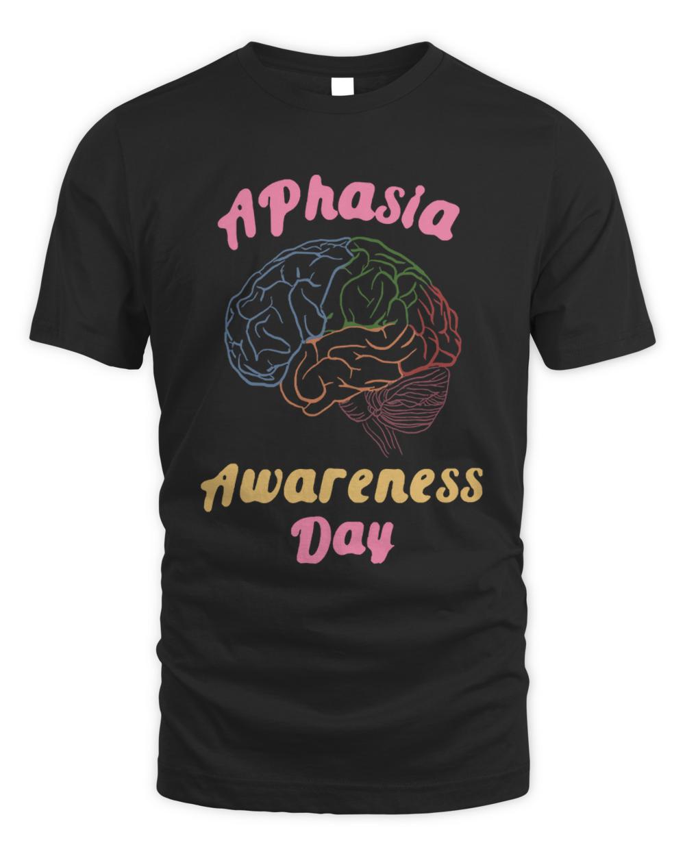 Global Aphasia T- Shirt Global Celebrating Aphasia Awareness Day Love Your Brain T- Shirt