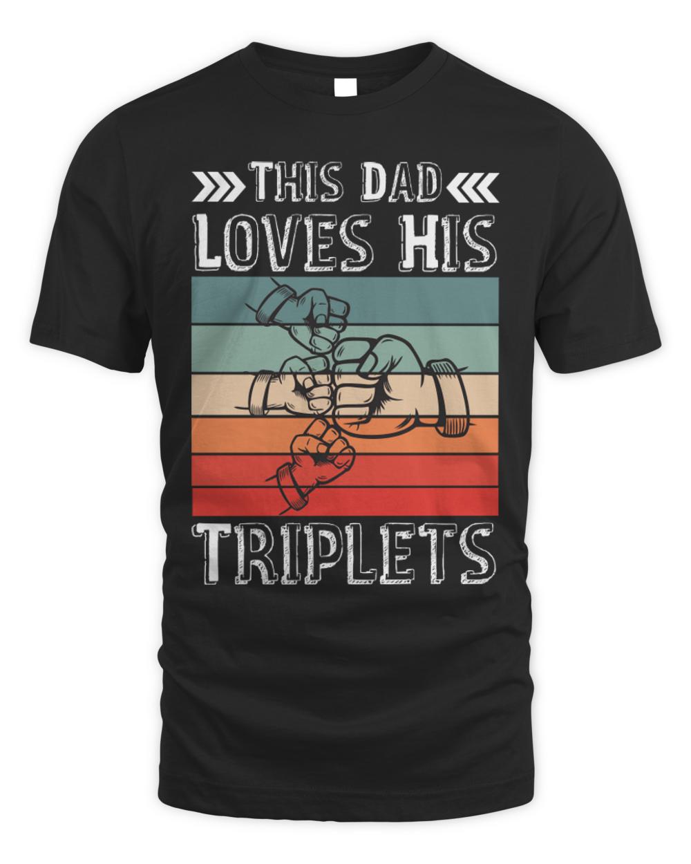 this dad loves his triplets t-shirt, vintage this dad loves his triplets t-shirt