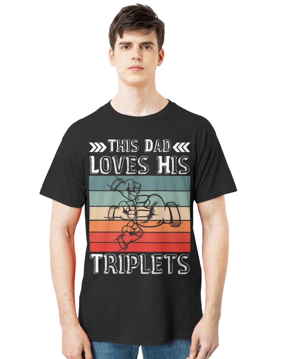 this dad loves his triplets t-shirt, vintage this dad loves his triplets t-shirt
