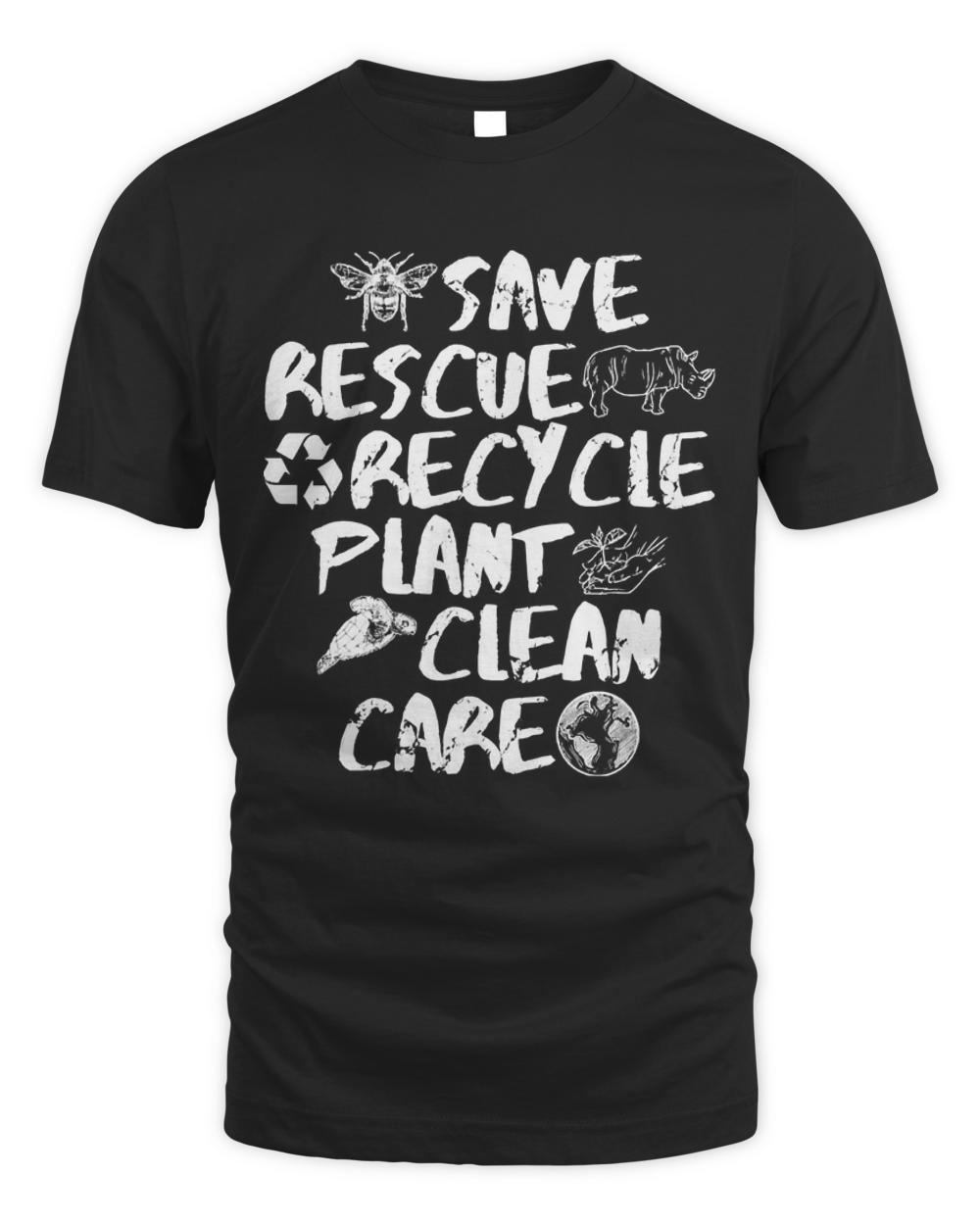 Global Warming T- Shirt Save rescue recycle plant clean care T- Shirt