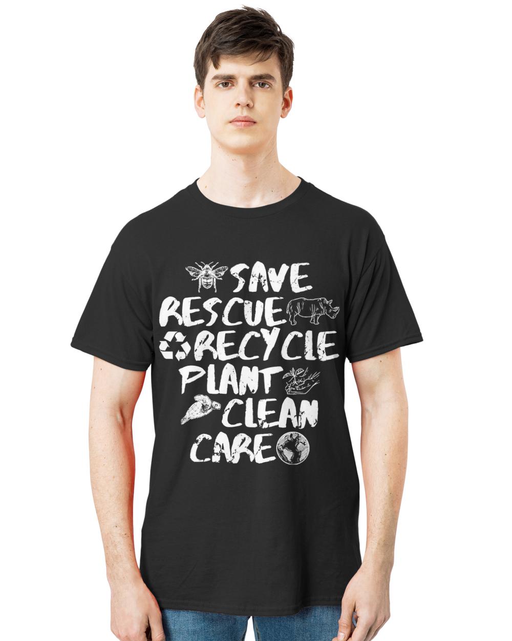 Global Warming T- Shirt Save rescue recycle plant clean care T- Shirt