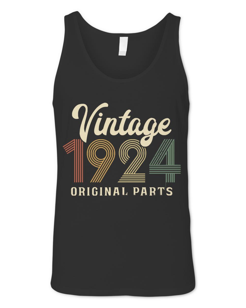 1924 Birthday Gift T-ShirtVintage 1924 Original Parts 100th Birthday Present T-Shirt