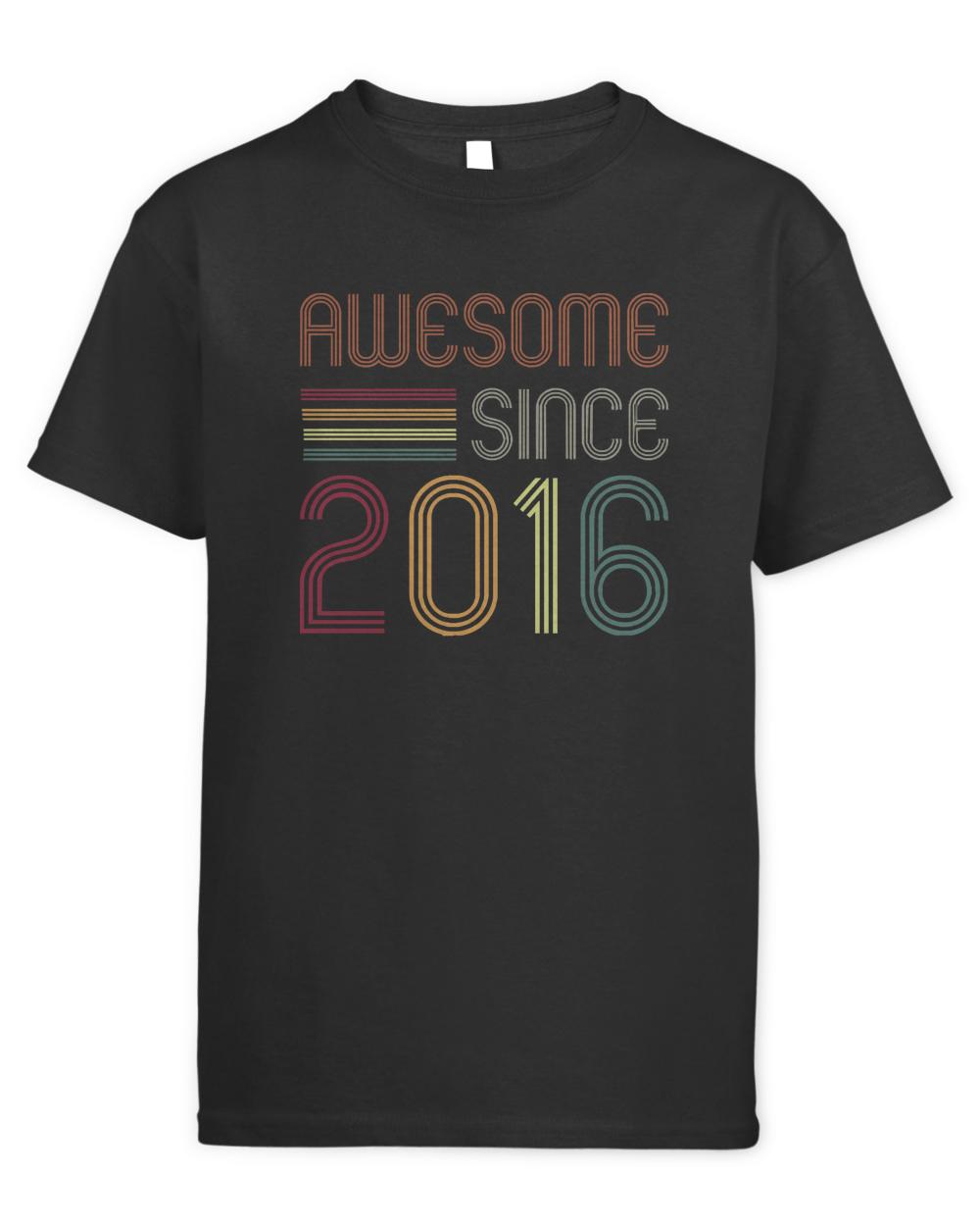 Awesome Since 2016 T-ShirtAwesome Since 2016 7th Birthday Retro T-Shirt