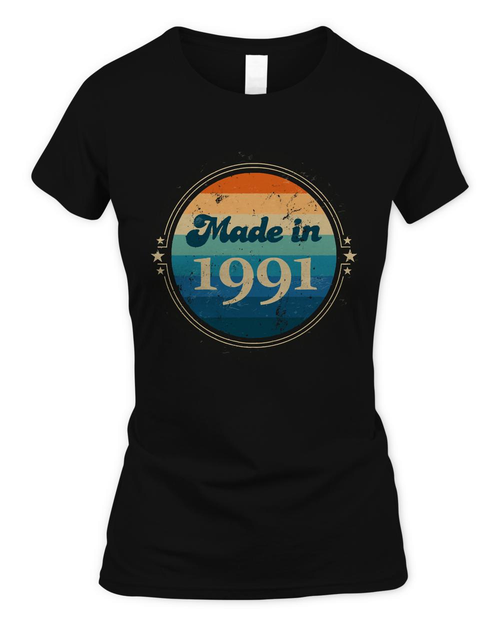 1991 T- Shirt Retro Vintage Made In 1991 T- Shirt