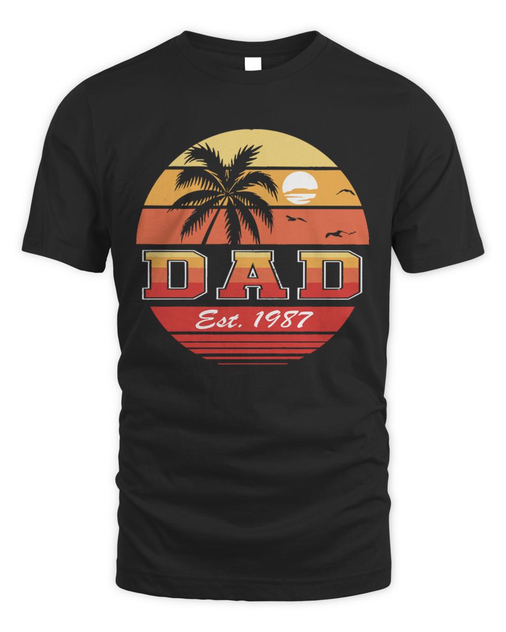 Dad Est 1987 T- Shirt Vintage Dad Established 1987 T- Shirt