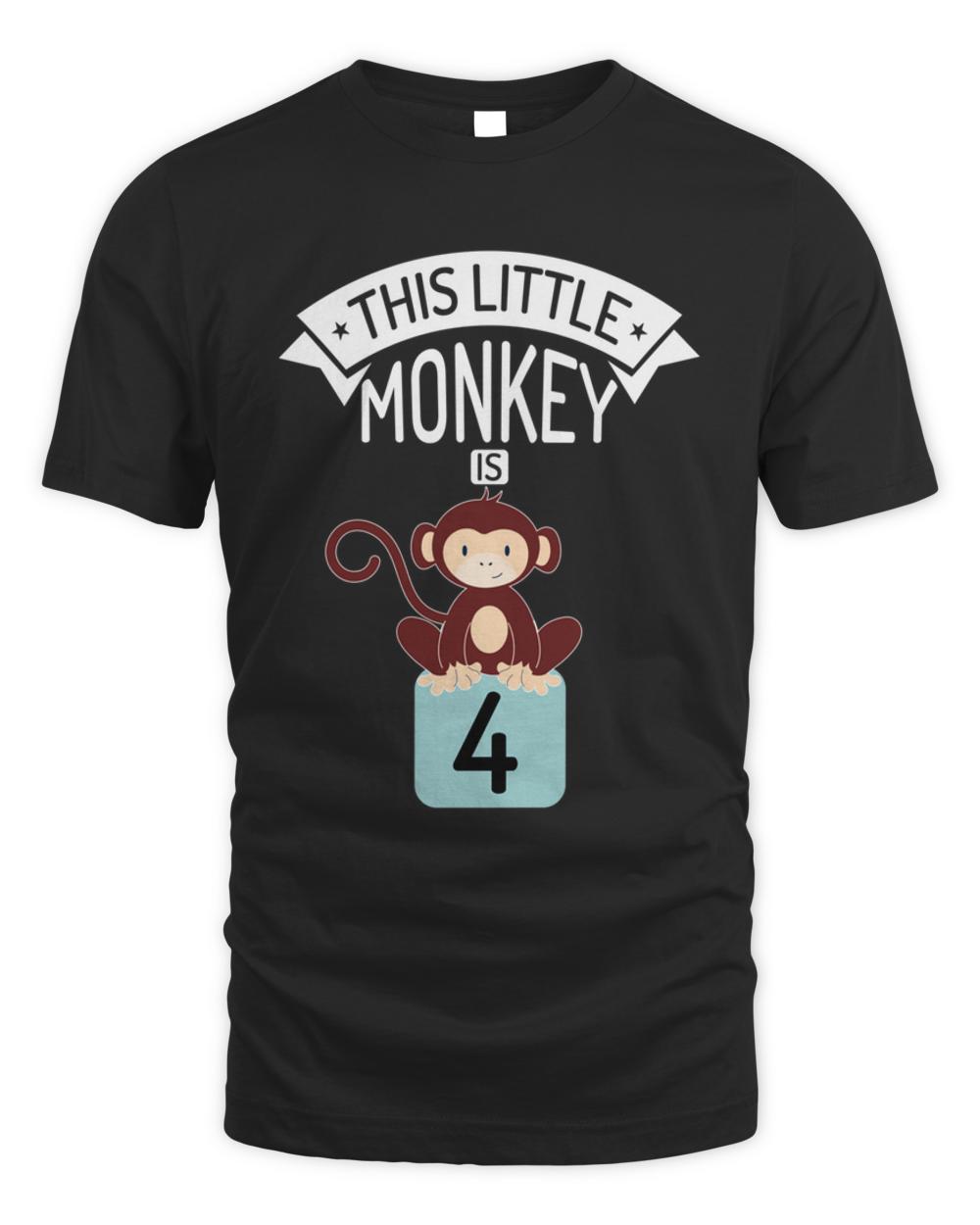 Nice this little monkey is one year to four years birthday t-shirt