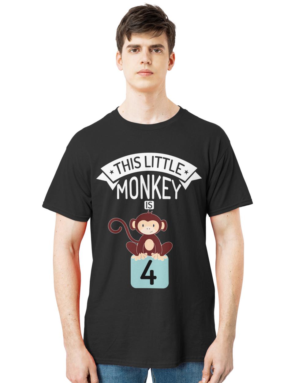 Nice this little monkey is one year to four years birthday t-shirt