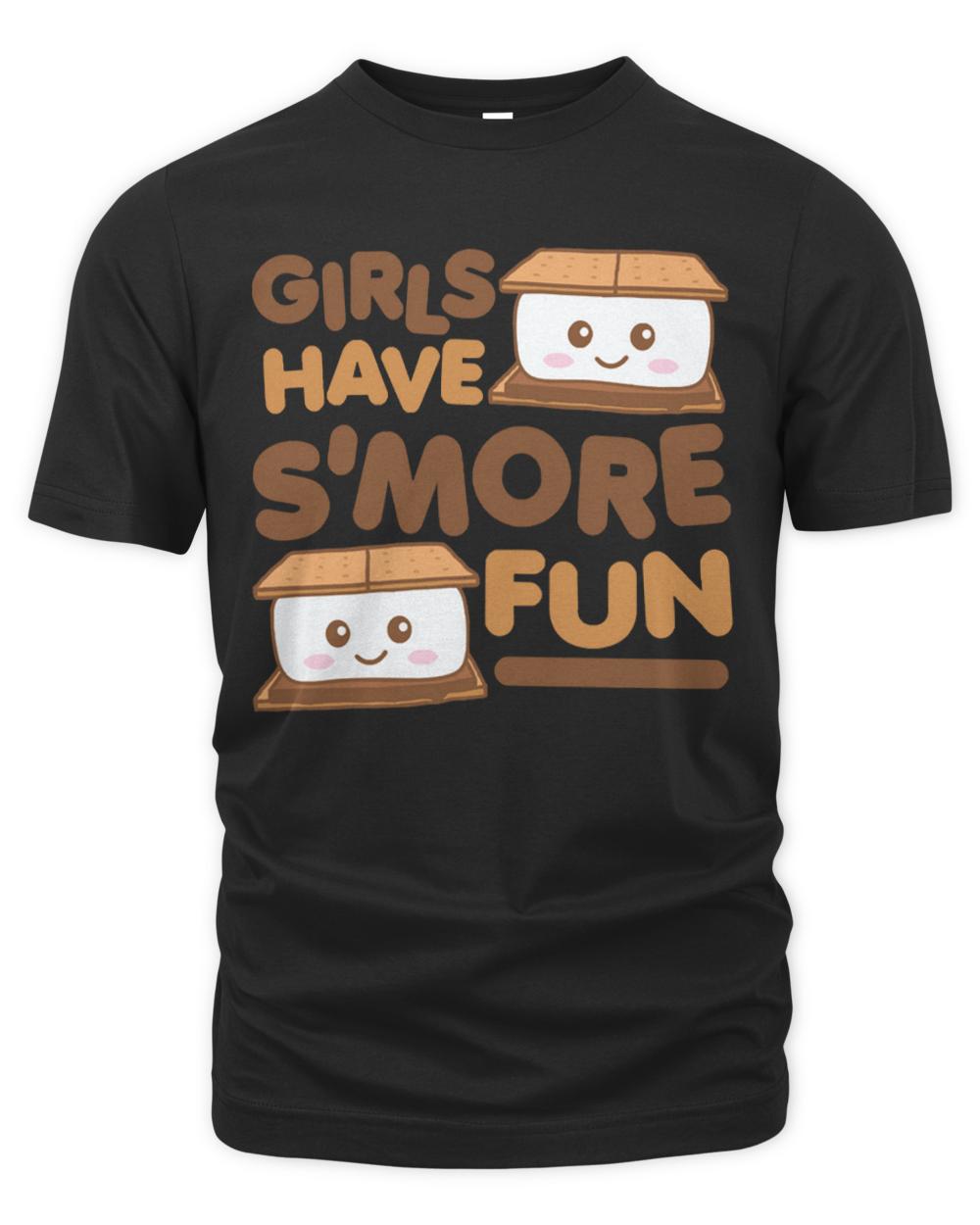 Smores Lover T-ShirtGirls Have Smore Fun Camping S'more Camper Glamping T-Shirt_by DetourShirts_