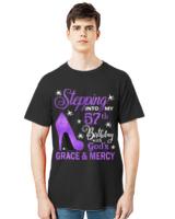 57th Birthday T-ShirtStepping Into My 57th Birthday With God's Grace & Mercy Bday T-Shirt (18)