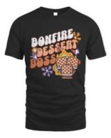 Smores Campfires T-ShirtBonfire Dessert Boss S'mores Camping T-Shirt_by DetourShirts_