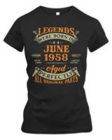 Legends Born In June 1958 T-Shirt65th Birthday Gift Legends Born In June 1958 65 Years Old T-Shirt