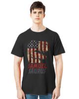 Samuel T- Shirt Patriotic Samuel Dinosaur Samuelsaurus T- Shirt
