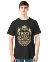 90 Years Of Being Awesome T- Shirt Retro November 1933 90 Years Of Being Awesome 90th Birthday for Women and Men T- Shirt