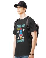 Space T- Shirt This Kid Loves Rockets I Small Space Astronaut Rockets T- Shirt