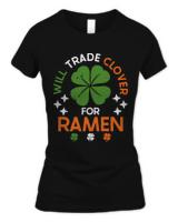 Kawaii Apparel T- Shirt Will Trade Clover For Ramen _ Ramen Lover _ Japan Culture _ Japanese Food _ St. Patrick's day T- Shirt
