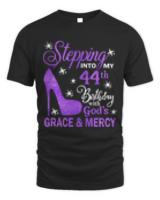 44th Birthday T-ShirtStepping Into My 44th Birthday With God's Grace & Mercy Bday T-Shirt (5)