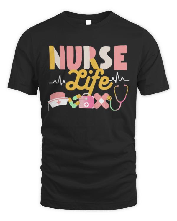 Nurse Life T-ShirtNurse Life Heart Shape Nursing Week RN LPN CNA Healthcare T-Shirt_by DetourShirts_ (1)