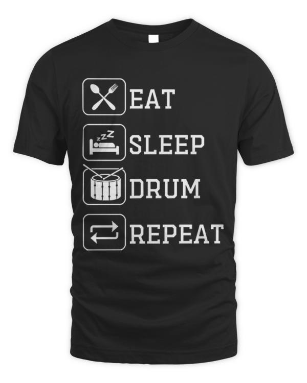 Eat Sleep Drum Repeat T-ShirtEat Sleep Drum Repeat Drummers Retro T-Shirt
