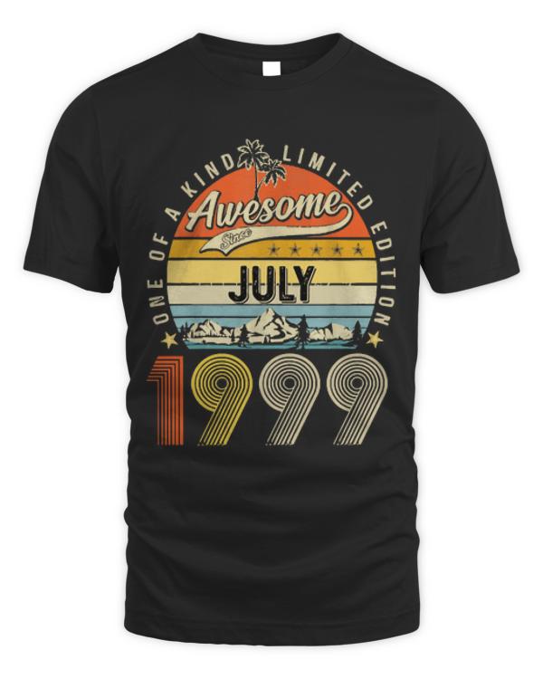 Awesome Since July 1999 Vintage T-ShirtAwesome Since July 1999 Vintage 24th Birthday T-Shirt