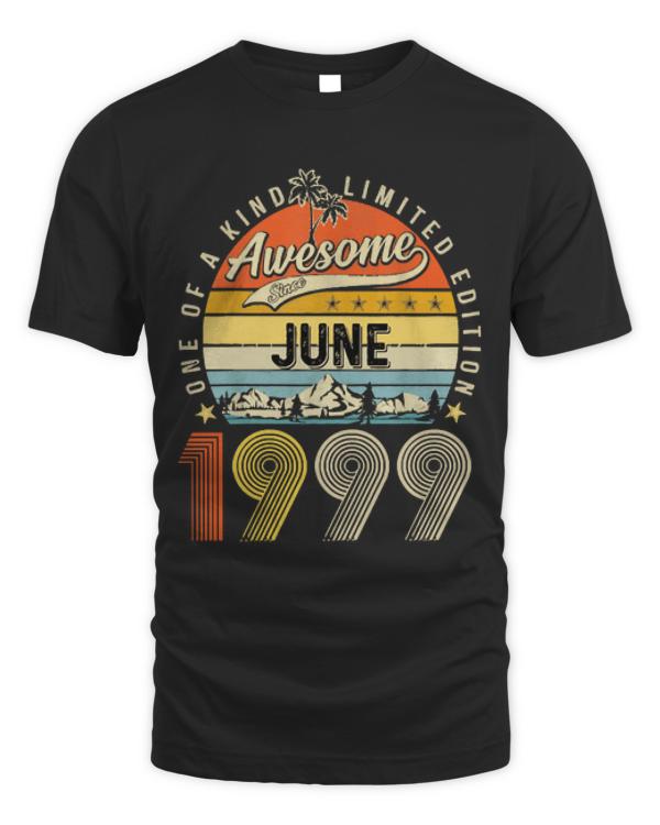Awesome Since June 1999 Vintage T-ShirtAwesome Since June 1999 Vintage 24th Birthday T-Shirt