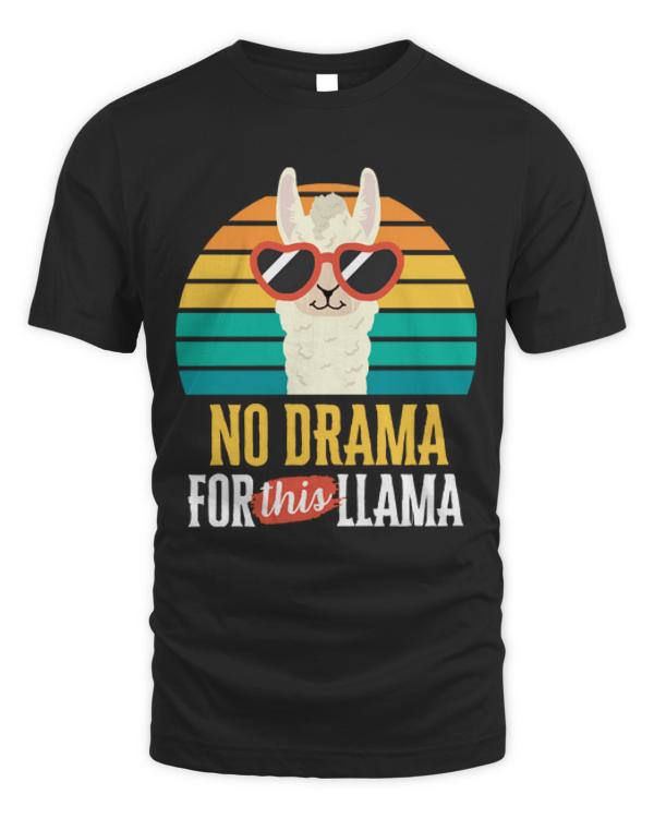 No Drama Llama T-ShirtNo Drama for This Llama Funny Vintage Sunset Animal Lover T-Shirt_by DetourShirts_