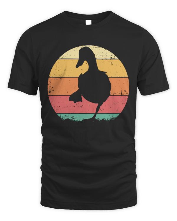 Duck T-ShirtRetro Vintage Sunset Standing Duck T-Shirt