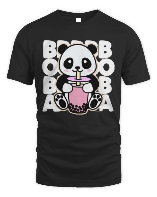 Panda Lover T-ShirtKawaii Boba Tea Cute Anime Panda Kawaii Bubble Tea Drink T-Shirt_by DetourShirts_