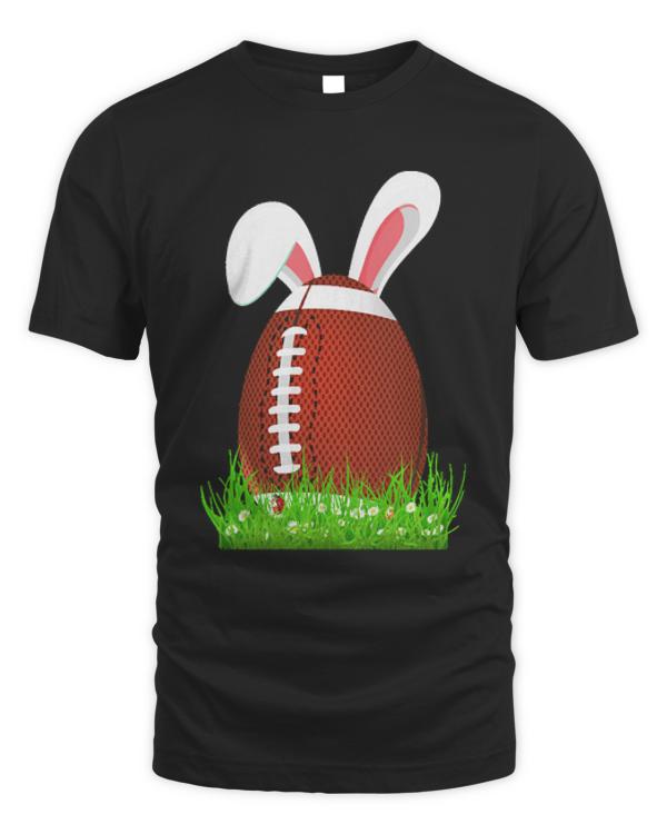 Easter Day T- Shirt Cute Easter Football Bunny Ears Egg Bunny Lover Gift T- Shirt