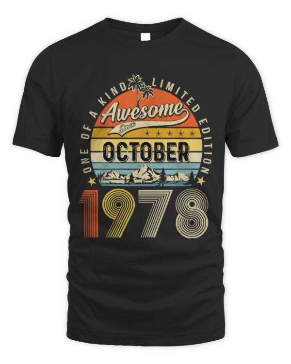Awesome Since October 1978 Vintage T-ShirtAwesome Since October 1978 Vintage 45th Birthday T-Shirt