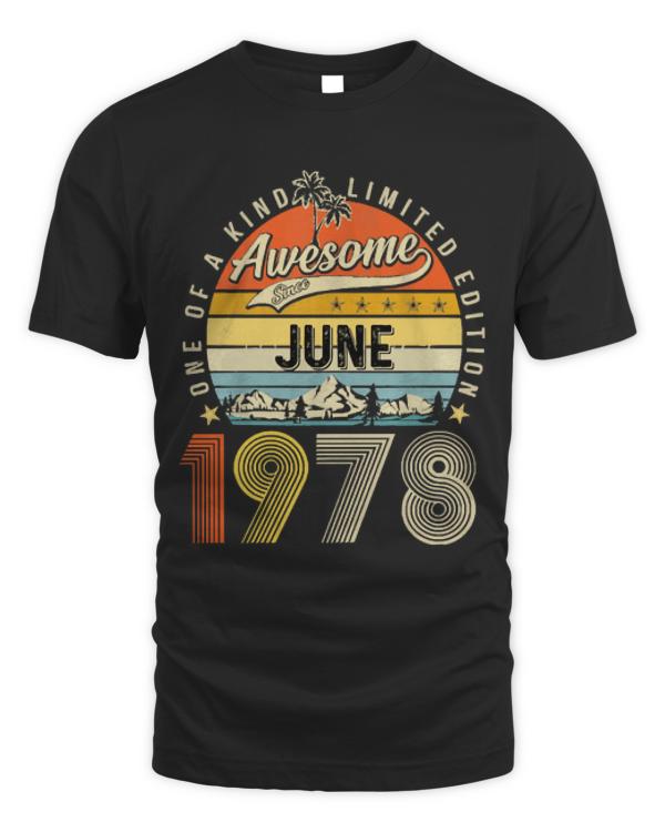 Awesome Since June 1978 Vintage T-ShirtAwesome Since June 1978 Vintage 45th Birthday T-Shirt
