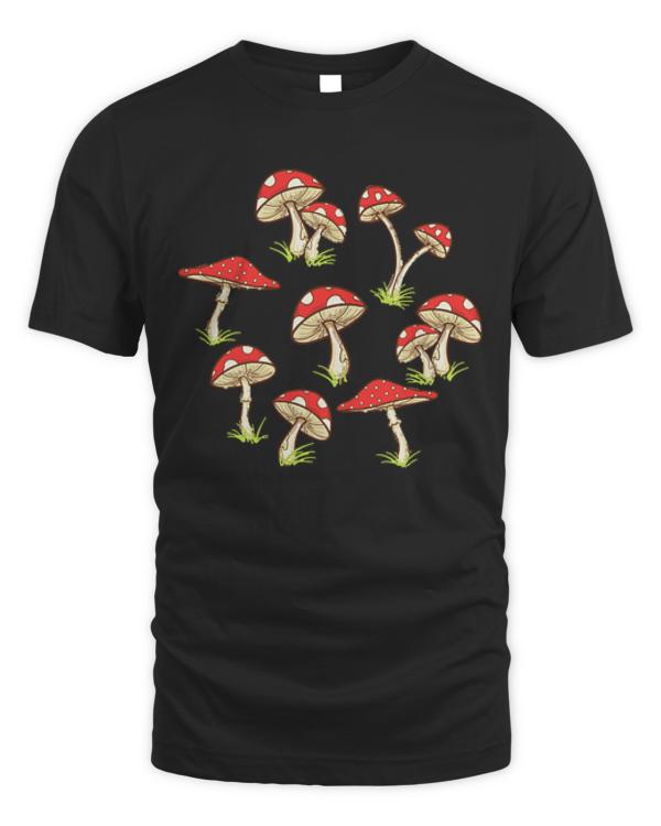 Mushroom T- Shirt Speckled Mushroom Pattern T- Shirt