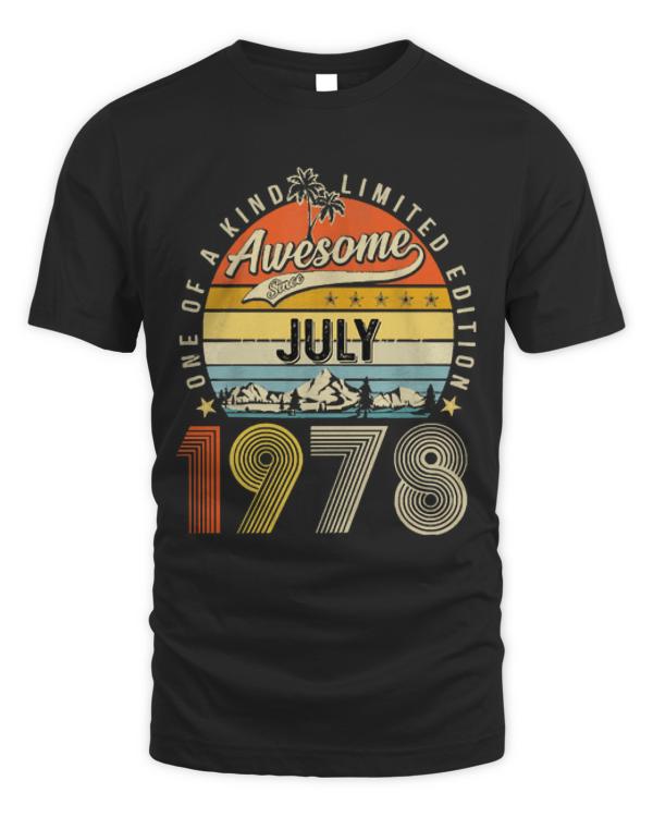 Awesome Since July 1978 Vintage T-ShirtAwesome Since July 1978 Vintage 45th Birthday T-Shirt