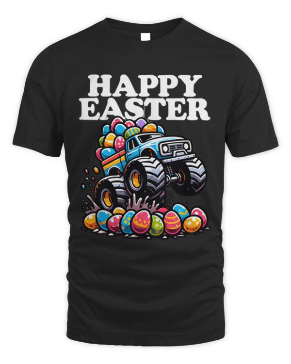 Monster Truck Boys T-ShirtHappy Easter Monster Truck T-Shirt_by DetourShirts_