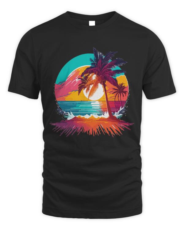 Palm T-ShirtSummer Sun Palm Beach Island T-Shirt
