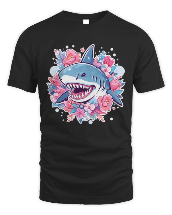 Shark T-ShirtCottacecore Goth Shark Mens Womens Kids Funny Shark T-Shirt_by KsuAnn_