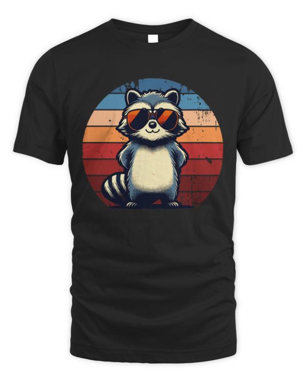 Raccoon T-ShirtCool Retro Raccoon in Sunglasses 70s 80s 90s Funny Raccoon T-Shirt_by KsuAnn_ (3)