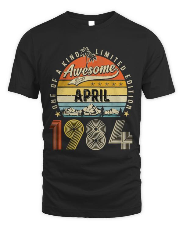 Awesome Since April 1984 Vintage T-ShirtAwesome Since April 1984 Vintage 39th Birthday T-Shirt