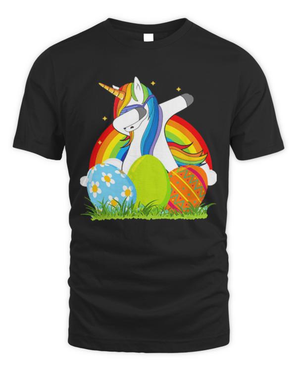 Easter Sunday Holiday Funny Great Idea T- Shirt Unicorn Dabbing Funny Easter Bunny Perfect gift for Kids Girls T- Shirt