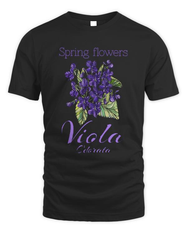 Viola Odorata T-ShirtViola-Vintage Viola -Spring Flowers Viola Odorata T-Shirt