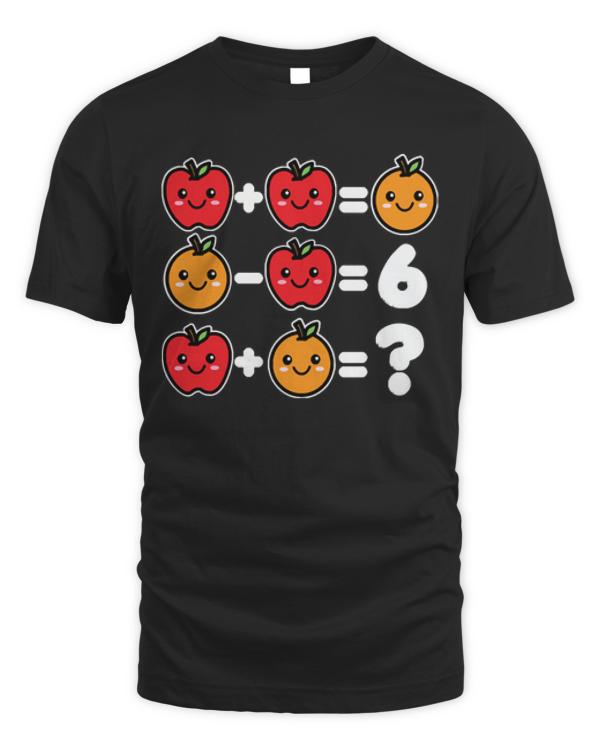 Math Games T-ShirtMath Games Kawaii Apples and Oranges T-Shirt_by DetourShirts_