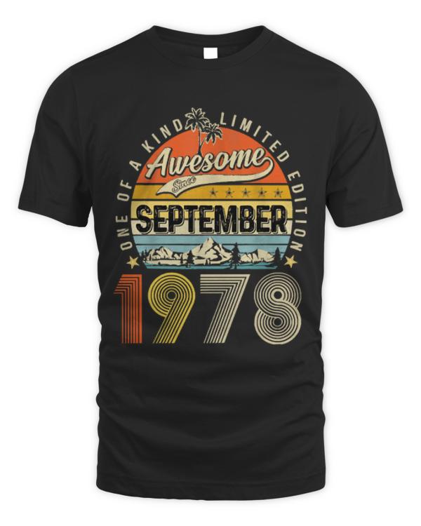 Awesome Since September 1978 Vintage T-ShirtAwesome Since September 1978 Vintage 45th Birthday T-Shirt