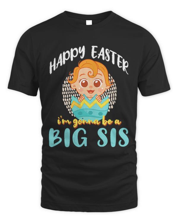 Easter T- Shirt Baby Reveal Egg Easter Day Easter Sunday Sister T- Shirt