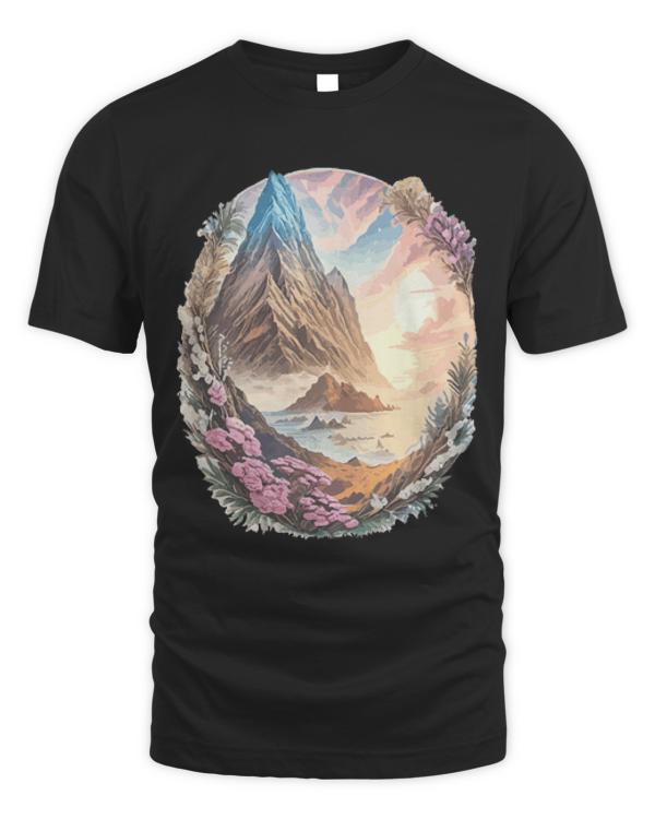 Nature T-ShirtNature Laneship Watercolor Mountains Alps Hike T-Shirt