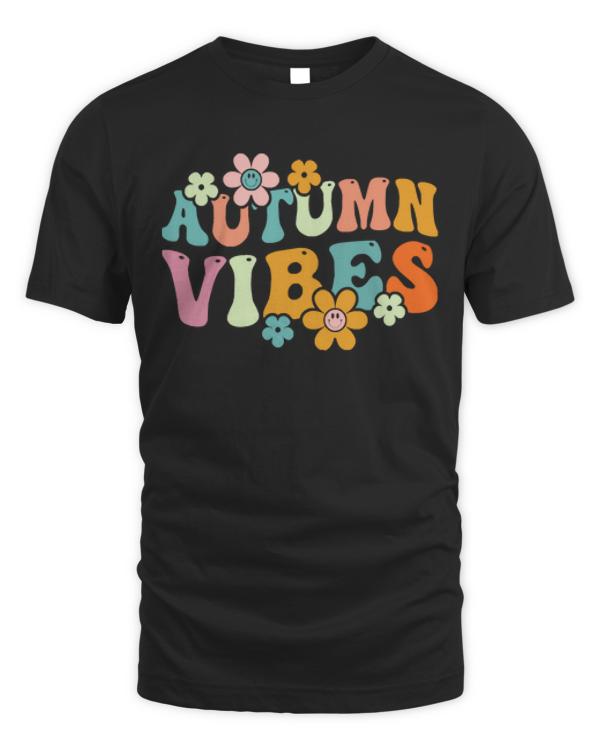 Fall Season T- Shirt Autumn Vibes Retro T- Shirt