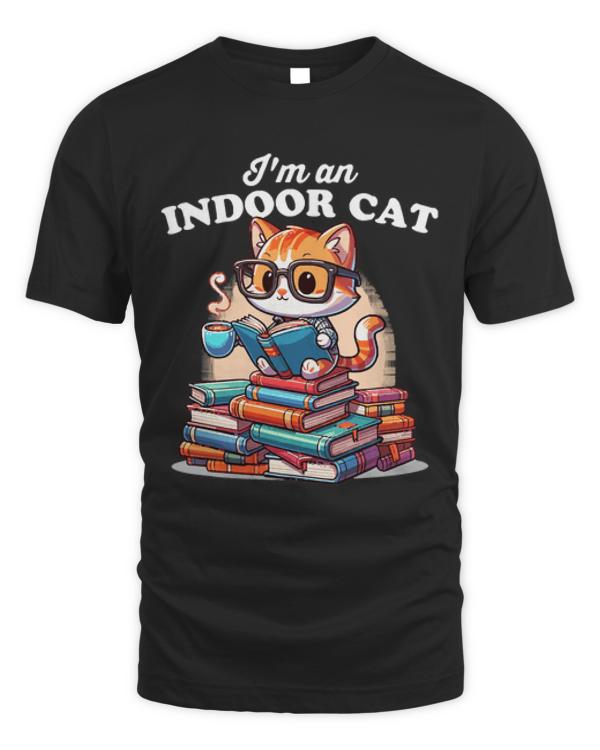Reading Books T-ShirtI'm an Indoor Cat Reading Books T-Shirt_by DetourShirts_