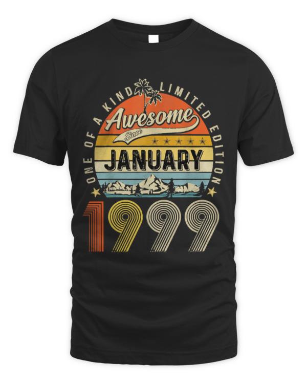 Awesome Since January 1999 Vintage T-ShirtAwesome Since January 1999 Vintage 24th Birthday T-Shirt