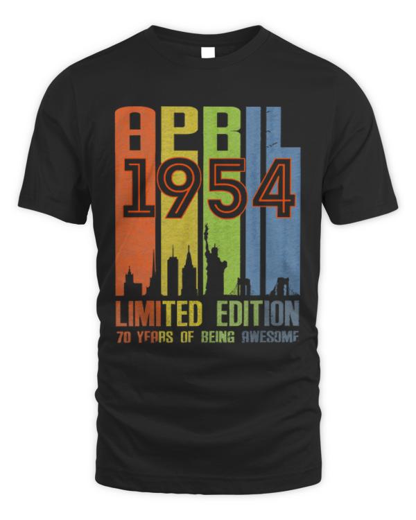 April 1954 70 Years Of Being Awesome T-ShirtApril 1954 70 Years Of Being Awesome Limited Edition T-Shirt