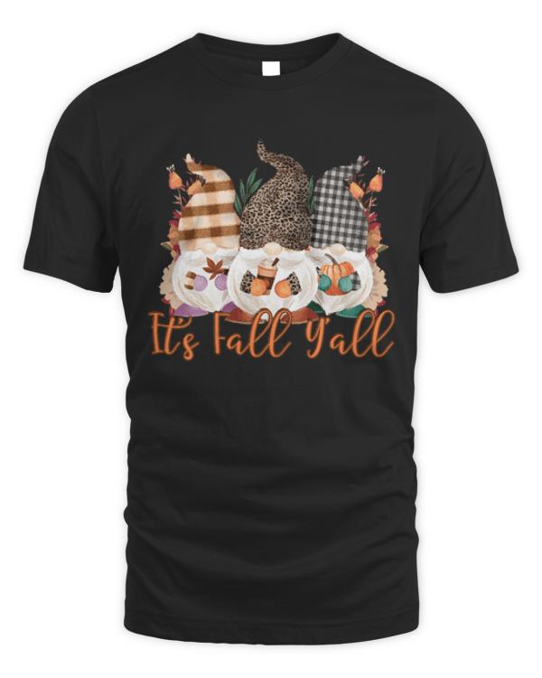 Fall T- Shirt Fall Plaid Gnomes T- Shirt