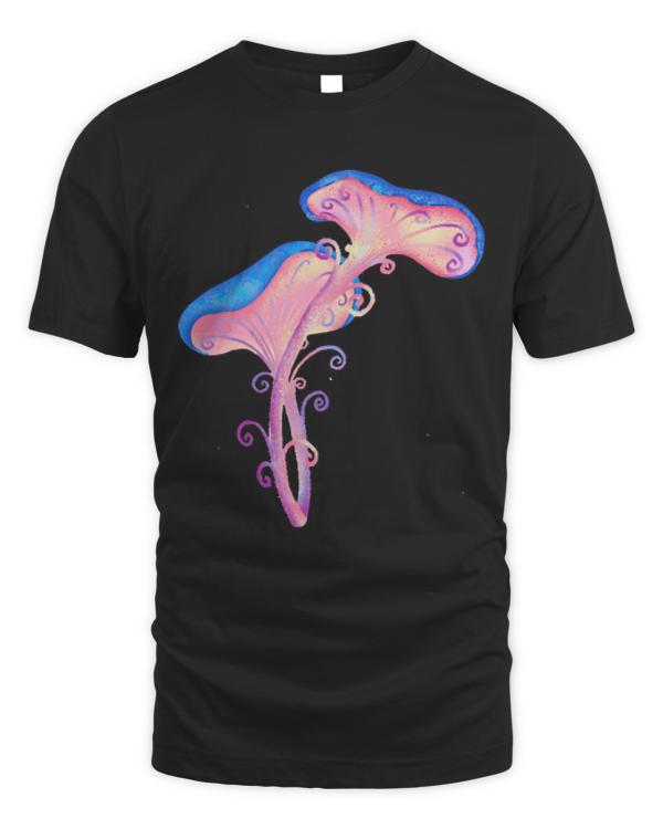 Mushroom T- Shirt Whimsical Mushroom Sticker T- Shirt